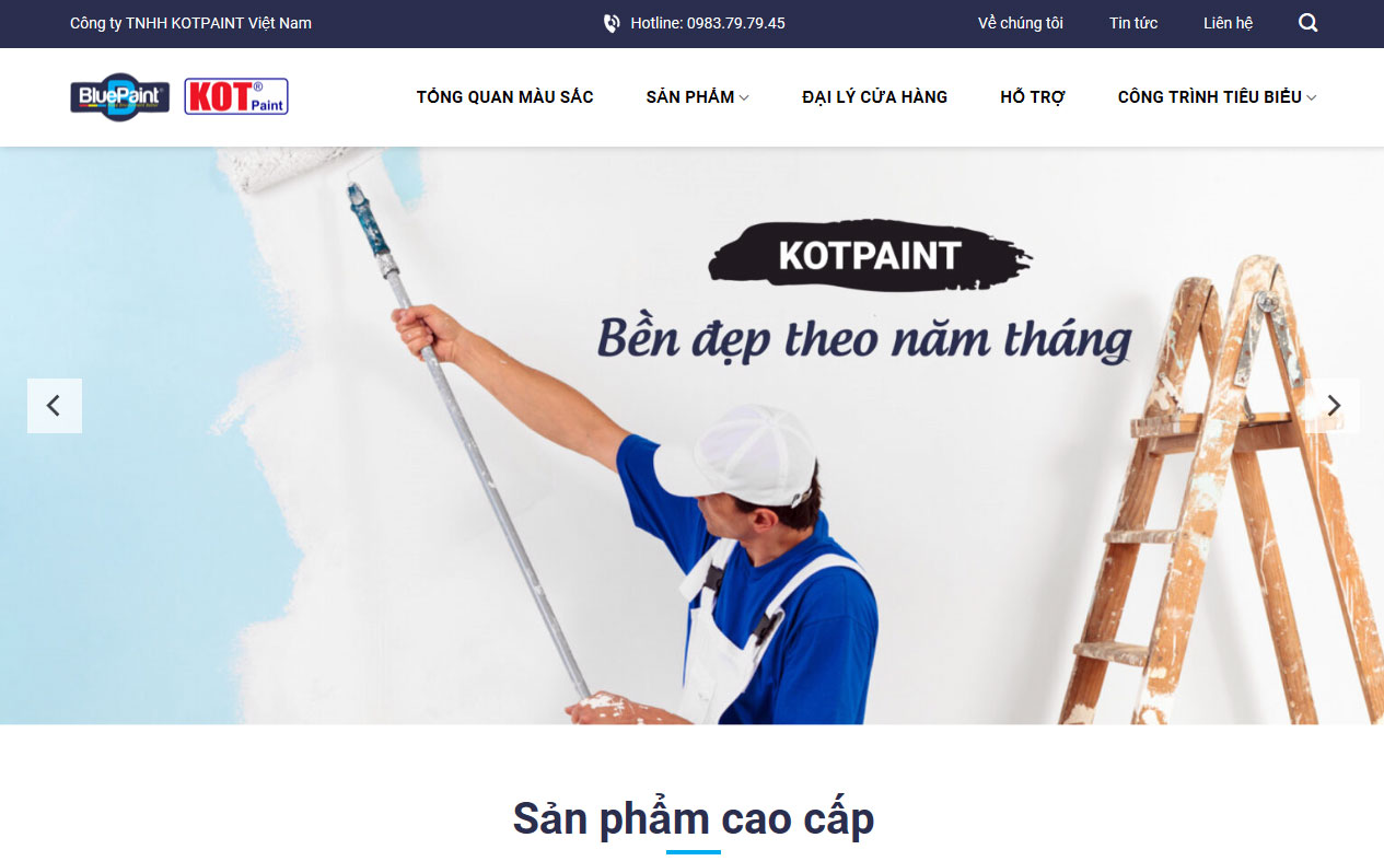 Website sản phẩm Kotpaint và Bluepaint