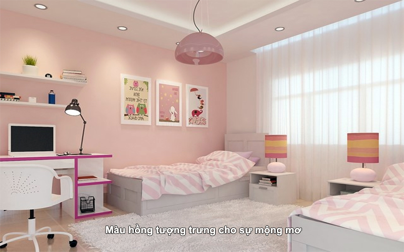 Phòng màu hồng cho bé gái